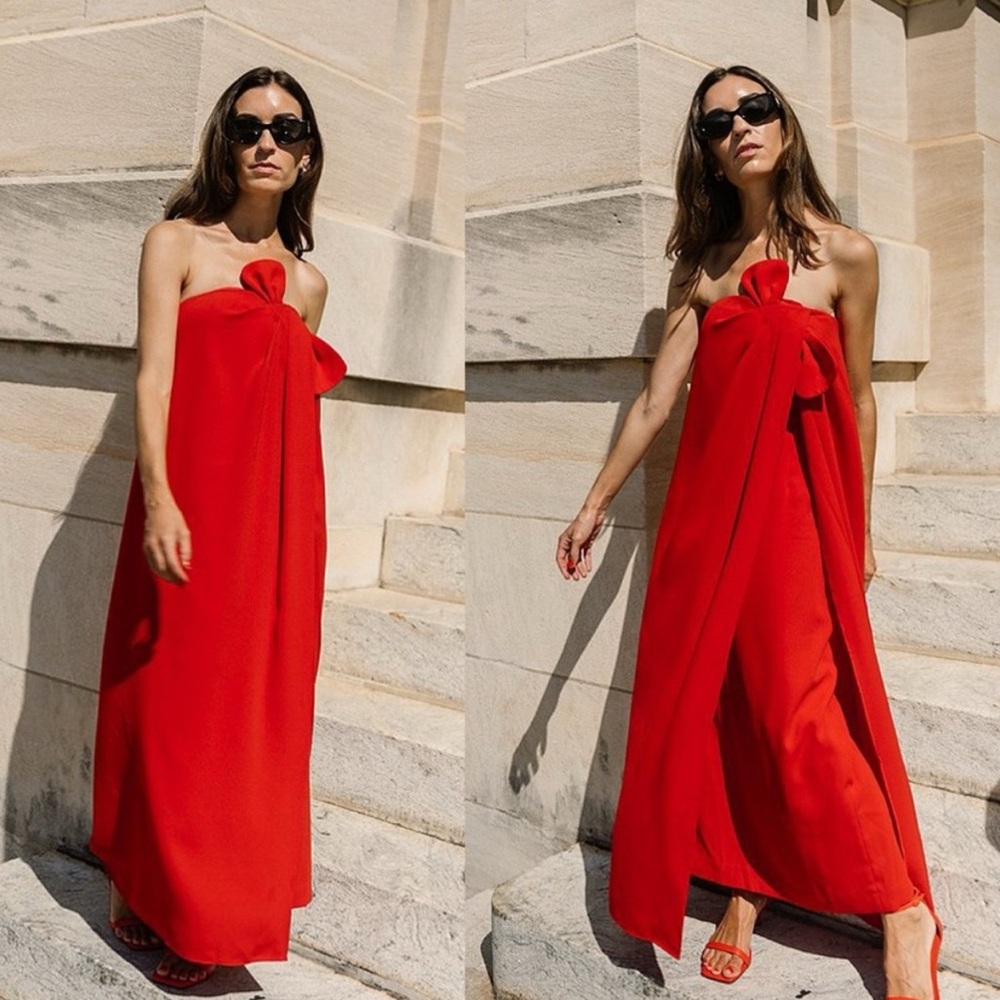 ANTONIO MELANI x Elizabeth Damrich Radziwill Full Length Strapless Crepe Dress